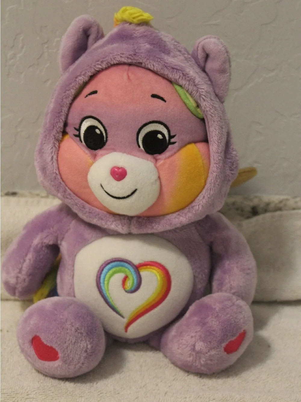 Care Bears Purple Plush with Rainbow Heart Chest Emblem